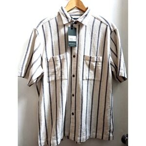 Rodd & Gunn L Shirt Striped Gulf Marina Melford Ivory/Navy NWT $168 Short Sleeve